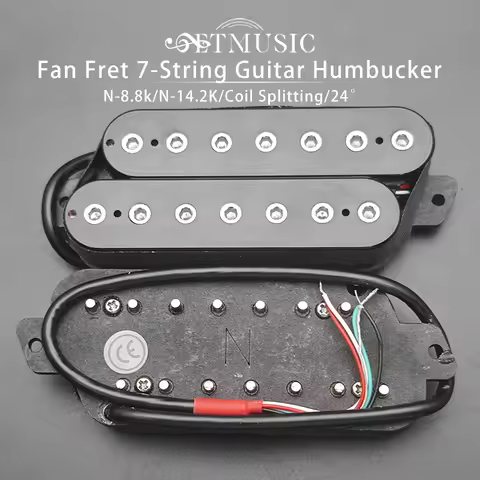 Fanned Fret 7-String Humbucker Pickup 4 Conductor Cable Output Coil Splitting N-8.8K/B-14.2K Headles