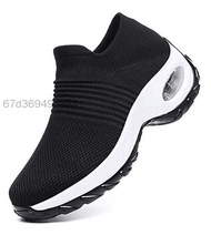 Giày thể thao nữ Slip on Sock Girls Nurse Mesh Air Cushion Platform Loafers QR-VN