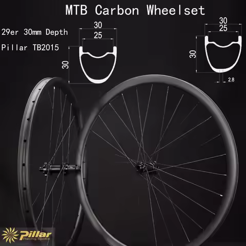 1278g MTB Carbon Wheelset 29er / 27.5er UD matte Tubeless Goldix Hub Pillar TB2015 Spokes 28H ‌32H M