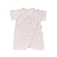 【日本OP mini】新生兒蝴蝶衣 短袖側開連身衣/嬰兒包屁衣 粉紅