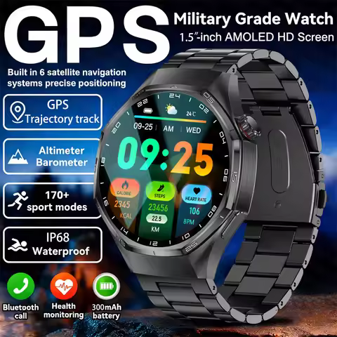 New Global Version Watch 6 Pro Smart Watch Men HD AMOLED Screen GPS Tracker Bluetooth Call Waterproo