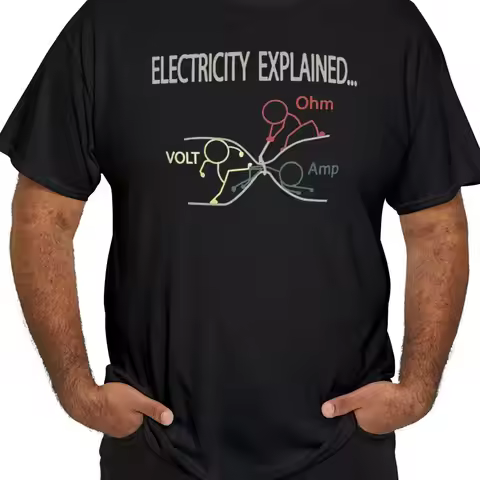 Men Circuit Graphic T-shirt with Science Themed Ohm Law Design Casual Science Lover Clothing Comfort