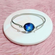 Stainless Steel Moon Bangle -Blue