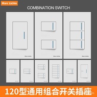 120 Type Switch Socket Wall Panel One Open Two Open Three Open Single Control Double Open Double Con