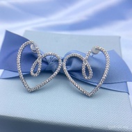 Elegant Temperament HEFANG Earrings HEFANG Ribbon Valentine's Day Earrings Heart Earrings High-End G
