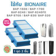 แผ่นกรอง สำหรับเครื่องฟอกอากาศ Bionaire รุ่น BAP-1500, BAP-1550, BAP-1700, BAP-9240, BAP-9240FE, BAP-9424, BAP-9700, BAP-830, BAP-520, ไส้กรอง HEPA Filter แผ่นกรองอากาศไบออนแอร์ BAP1500, BAP1700, BAP9240, BAP9240FE, BAP9700, BAP830, BAP520 BAP9424