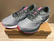 Mizuno Women Wave Rider 27 Grey 女裝 闊版 路跑鞋 跑步鞋