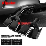 1pair Stainless Steel Weld-on Square Dual Exhaust Pipe Muffler Tip for Benz W212 W204 W221 CLASS E/C