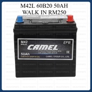 Camel EFB M42L M42R 60B20 12v 50Ah 18Months Warranty