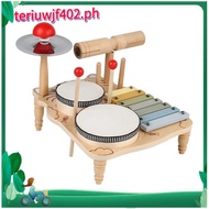 Kids Drum Set for Toddlers Wooden Early Education Beginner Percussion Music Table Children'S Drum Ra