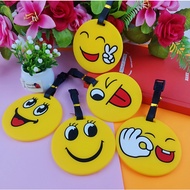 Smiley Face PVC luggage Tag New Year Gift Boarding Pass Sunflower Luggage Tag QQ Emojis Luggage Acce
