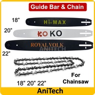 18" 20" 22" Guide Bar for Chainsaw Papan Chain saw Saw Chain Chainsaw Spare Part Rantai Papan Alat G