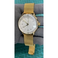 40MM Gold Dress Watch I 7120 Mechanical Movement I Top Hat Hardlex Crystal I Gold Bracelet I Display