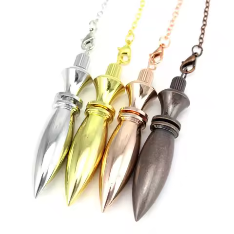 Healing Dowsing Metal Copper Pendulum Divination Reiki Energy Spiritual Pendant Dowsing Spiral Cone 