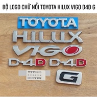TRỌN BỘ LOGO CHỮ NỔI TOYOTA HILUX VIGO V D4D HÀNG CAO CẤP