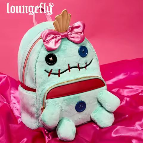 New Loungefly Disney Lilo & Stitch Scrump Stitch Plush Mini Backpack Wallet Set