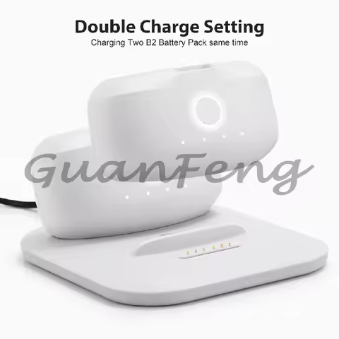 BOBOVR Twin Charger Station for B2 Battery Pack Ultra-Thin for M2 Pro Head Strap Replace Battery Com