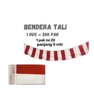 MERAH 5 METERS Red and White Plastic Flags Plus TALI Umbul Umbul Flag/s Pack 5 meters August Flag/s 