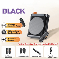 GOOD MOOD BEAUTY พร้อมไมโครโฟนแบบหนีบแม่เหล็ก เครื่องขยายเสียงสำหรับครู แบบพกพา ชาร์จใหม่ได้ ไมโครโฟ