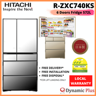 [BULKY] Hitachi R-ZXC740KS Premium K Series 6 Doors IoT Fridge 572L (Made in Japan)