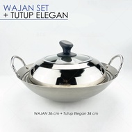 Thick Stainless Steel Frying Pan Wok Frying Pan 36cm 38cm 40cm