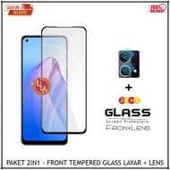 LAYAR Package 2IN1 Tempered Glass Screen+Lens Camera Oppo F21 pro,Reno 7 4G,8 4G Screen Protector Full Cover Anti-Scratch Glass