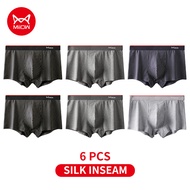 MiiOW 6Pcs Cotton Mens Panties 3A Antibacterial Crotch Man Underwear Boxer Striped Men Underpants Tr