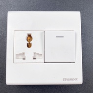 Sino Multifunctional Socket Set + 16A Square 1-Way Switch S98CC Series - Square Face Match S98CCUAMT