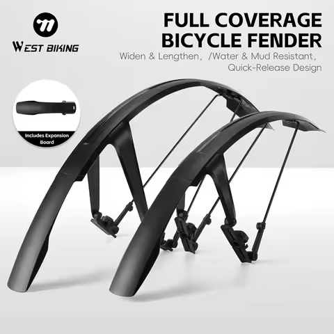 WEST BIKING Full Coverage Bicycle Fender Widen Lengthen Quick Release Front Rear Fenders MTB Road Bi