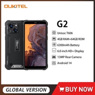 OUKITEL G2 Rugged Smartphone Android 14 T606 6.0" HD+ 4GB RAM 64GB ROM 13MP Camera 6300mAh NFC
