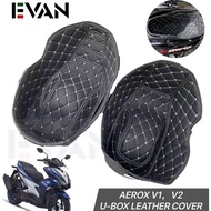 Aerox 155 v1,v2 UBox Leather Cover Seat Cover High Quality U-BOX Compartment Leather Cover Aerox 21