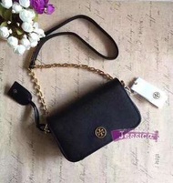 【Jessica】【黑色】美國代購 Outlet正品 Tory Burch 單肩包 側背包 鍊條包 十字紋 防刮 斜跨包