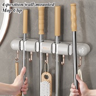 New Toilet Wall-mounted Mop Clip,Bathroom Punch-free Broom Hanger with Hook
