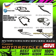 MONORACK GIVI (SRV/SR/J RACK) FOR PIAGGIO PRIMAVERA, SPRINT, SUPER 150, LIBERTY 50/125/150, VESPA S1