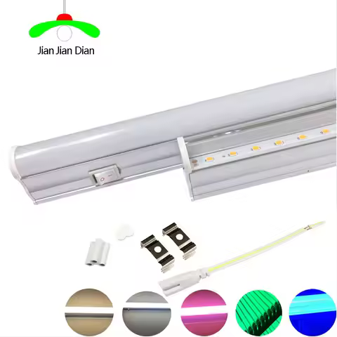 LED switch T5 Tube Light 30cm 6w 60cm 10w LED Fluorescent Tube T5 Wall Lamps white warm pink green b