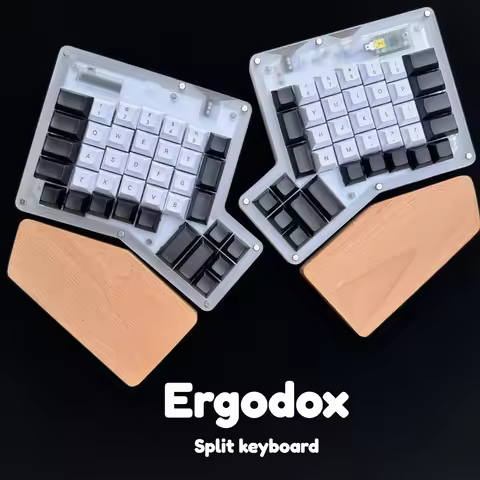 Ergodox Split Keyboard Acrylic Transparent Case Ergo Keycap Plamrest Hotswap Gaming Keyboard QMK/VIA