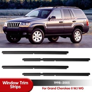 For Grand Cherokee II WJ WG 4Pcs 1998-2005 Front Rear Window Weatherstrip Belt Trim 55135890AF 55135