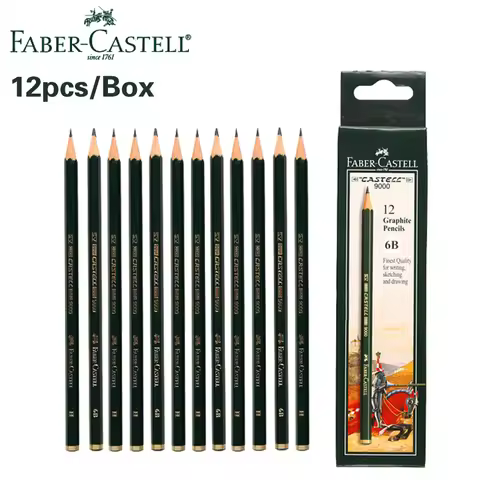 12pcs Faber Castell 9000 Sketching Pencils Drawing Charcoal Graphite Pencil H 2H 3H 4H 5H F B 2B 3B 