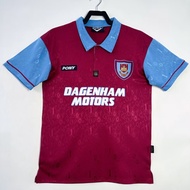 1995/97 Vintage West Ham Home Short Sleeve Soccer Jersey Quick Dry Sweatshirt AAA