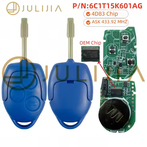 For Ford Transit VM WM 2014 2013 2012 2011 2009 2008 2007 2006 4D63Chip 4D83 433MHZ Blue Remote Car 