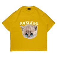 Emotional Damage Crying Cat Graphic T-Shirt for Men - Funny Cute Animal Design Soft Cotton Tee Casua