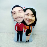 Bantal Foto Caricature Couple Custom - XtraLarge Casual Flower