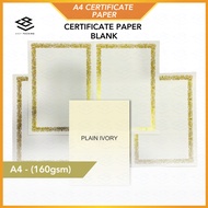 (10pcs ) A4 CERTIFICATE PAPER WITH GOLD STAMPING A4 A5 80g Plan White Color KERTAS SIJIL | CERTIFICA