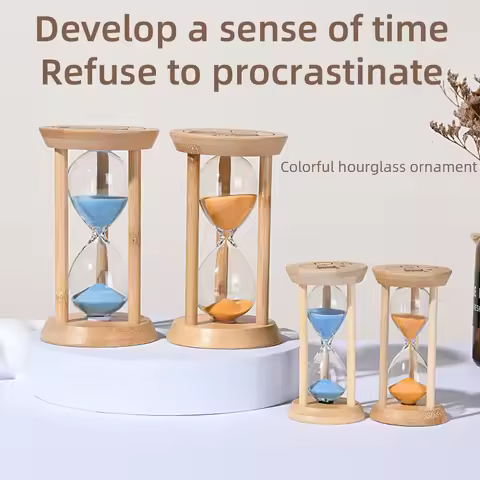 Mini Wooden Sand Timers Bamboo Hourglass 1/3/5 Min Sandglass Timer for Toothbrush Timer Games Classr