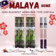 #LBH1  C1B- C67  LANGSIR  Hook & Rod Type 2 Features in 1 Curtain / Semi Blackout Curtain / Pintu Do