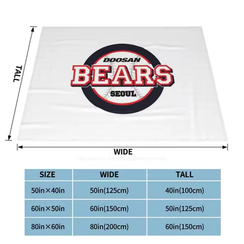 Creative Design Lightweight Soft Flannel Throw Blanket Doosan Bears Korean Baseball Team Home Decor