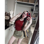 [QC-fei] Dynamic soft 4-way stretch elastic tank top embroidered with the word Bad for women