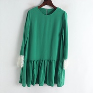 Cuffs Lace Edge Stitching Beautiful Lining Skin White Spring Summer Loose Dress PC1A496