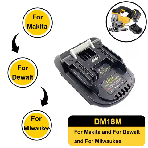 FULL-20V To 18V Battery Conversion Dm18M Li-Ion Charger Tool Adapter For Milwaukee Makita Bl1830 Bl1