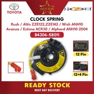 Toyota Estima ACR30 WISH ANH10 Avanza Yaris 2013 Altis Camry Spiral Cable Clock Spring ( 84306-58011
